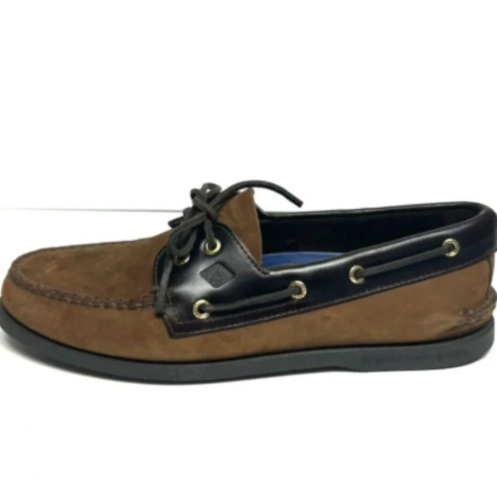 Sperry Mens Authentic Original Boat Shoes Brown Leather Size 11.5 M